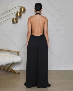 衣莱雅 Lime Flowin’ Halter Wide Leg Jumpsuit Jumpsuit & Romper