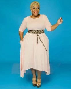 罗蔓 Plus Size FLOWY UNBALANCE DRESS