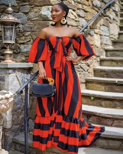 靓丽人潮&辉煌衣都 STRIPE MAXI DRESS