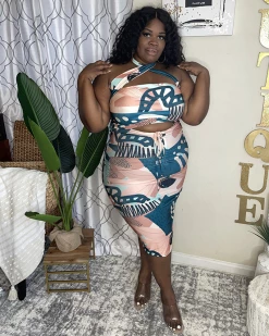 Divanewlook Blue Fashion Plus Size SET New In