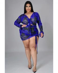 Divanewlook Mesh Rose Skirt Set