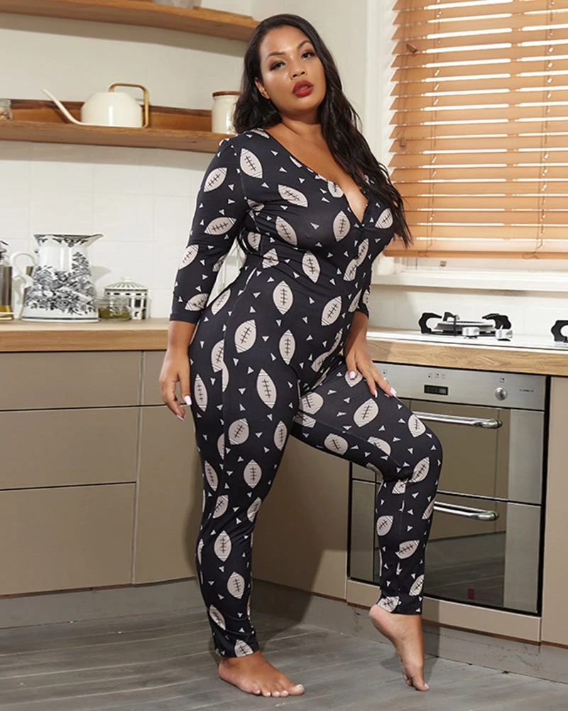 欧时尚 Plus Size Leaves Fall Leisure Jumpsuit 5 欧时尚 Plus Size Leaves Fall Leisure Jumpsuit