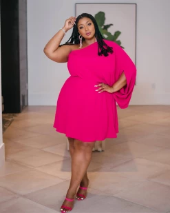 创依 PLUS ONE SHOULDER MINI DRESS New In