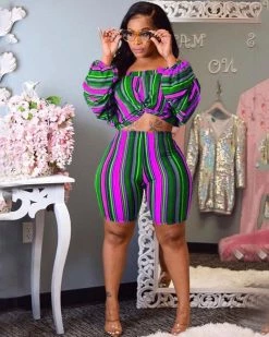 Divanewlook New In MULTICOLOR STRIPE SET