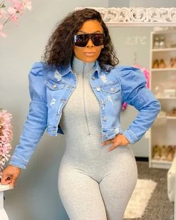 Divanewlook PENELOPE PUFF CROP JACKET New In