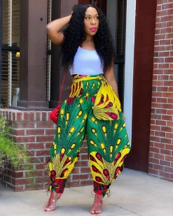 欧美依 New In Peacock Wide Leg Pants