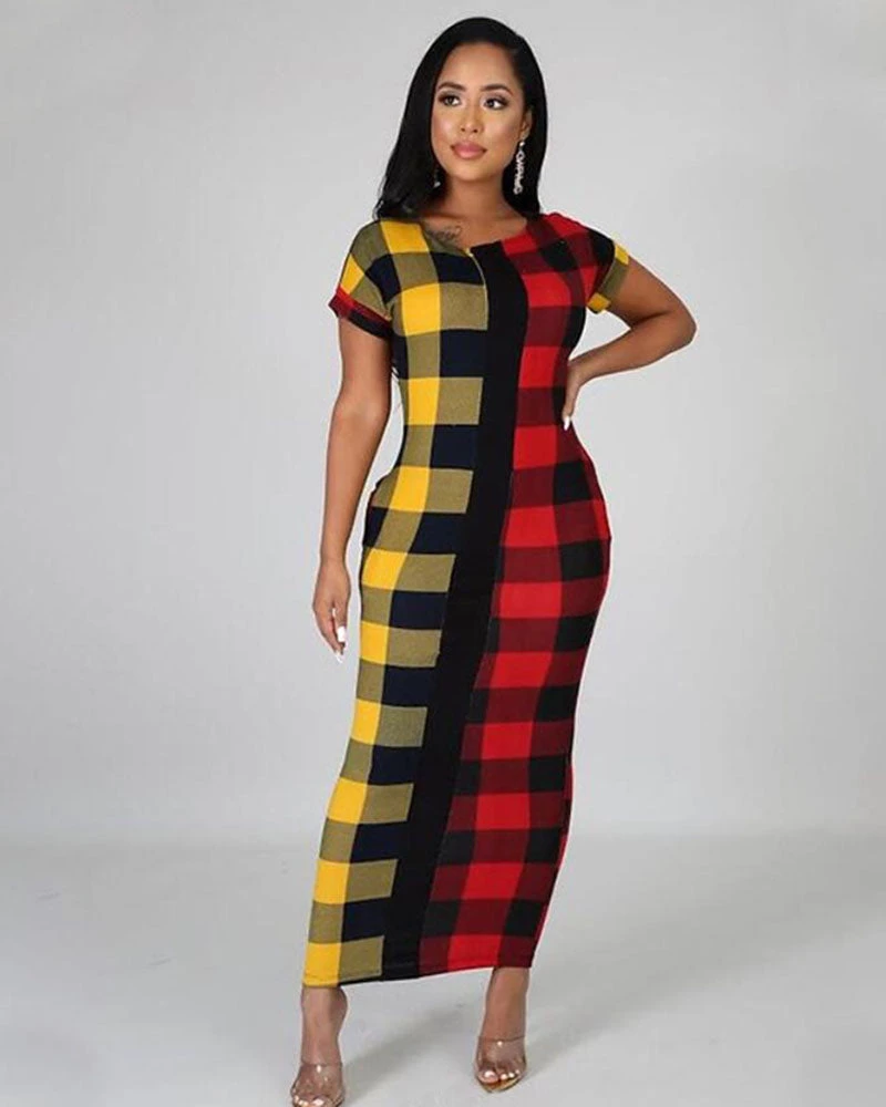 Divanewlook Can't Be Plaid Maxi Dress New In 1 Divanewlook Can't Be Plaid Maxi Dress New In