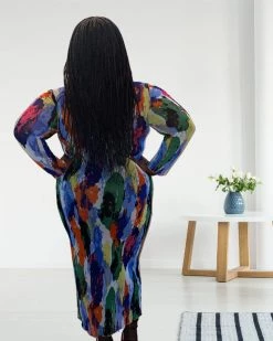 Divanewlook Multi-Color Sheer Dress New In