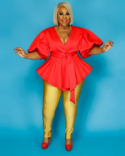 Divanewlook New In Balloon Sleeve Top