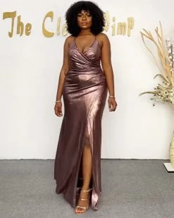 辉煌 Chile Metallic Maxi Dress