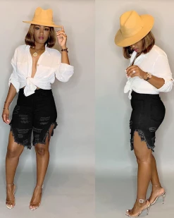 兰诗蒂 New In MARKIA DENIM Shorts