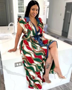 绣川 Zipper N Chain Maxi Dress