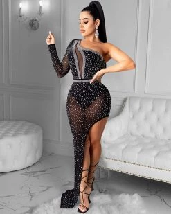 馨衣竹 Radley Rhinestones Bodysuit Dress New In