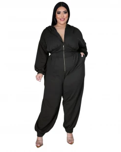 秋海棠 Hoodie Sporty Jumpsuit