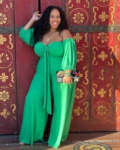 妮妮维雅 Tied Off Shoulder Jumpsuit New In