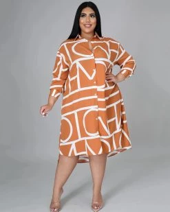 胖妹儿 Blue Nori Tunic Dress