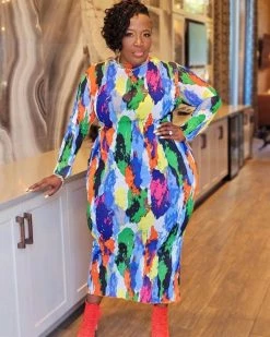 Divanewlook Multi-Color Sheer Dress New In