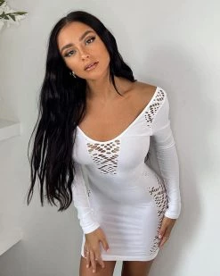 安蔻儿 Hollow Burnt Flower Dress