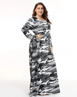 米纯 Plus Size Venus Camouflage Dress
