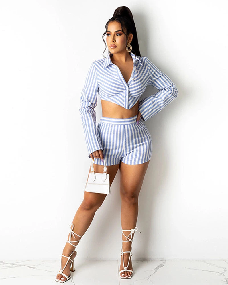 Divanewlook New In Striped Short Set 5 Divanewlook New In Striped Short Set