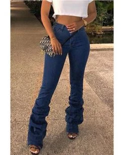 Divanewlook New In Scrunch Denim Pants