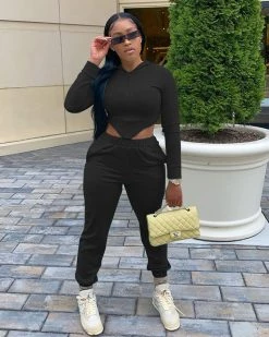 青诗曼霏 High-elastic Cotton Sports Two-piece Suit Matching Set