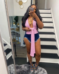 Divanewlook KNITTED WRAP TOP