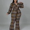 Divanewlook KIRA PLAID JUMPSUIT Plus Size