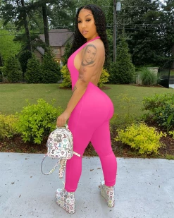 Divanewlook I’m Into It Ribbed Halter Jumpsuit New In