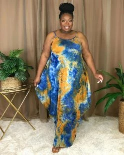 Divanewlook Tie Dye Romper Dress