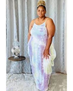 Divanewlook Tie Dye Romper Dress