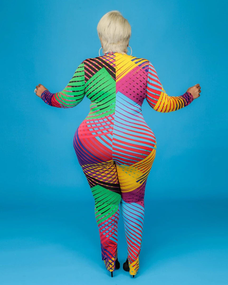 胖妹儿&芸歌 Zipped In Color Catsuit Plus Size 7 胖妹儿&芸歌 Zipped In Color Catsuit Plus Size