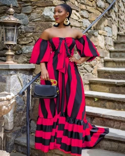 靓丽人潮&辉煌衣都 STRIPE MAXI DRESS