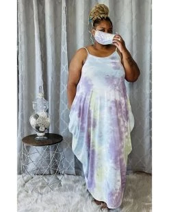 Divanewlook Tie Dye Romper Dress