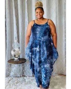 Divanewlook Tie Dye Romper Dress