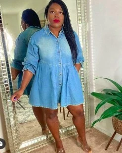 Divanewlook New In Dallas Denim Dress