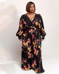 Divanewlook Faux Wrap Tie Jumpsuit New In