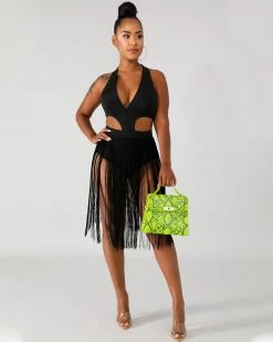 Divanewlook Fringe Bodysuit