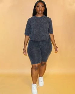 Divanewlook Mineral Wash Biker Short Set