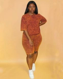 Divanewlook Mineral Wash Biker Short Set