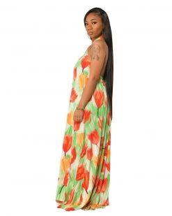 Divanewlook Romantic Rose Maxi Dress
