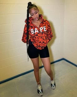 Divanewlook Letter Graphic Zip Up Hooded Coat New In