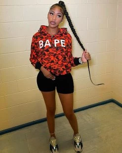 Divanewlook Letter Graphic Zip Up Hooded Coat New In