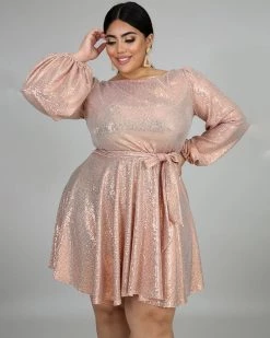 绣川 Sprinkle Flare Plus Size Dress