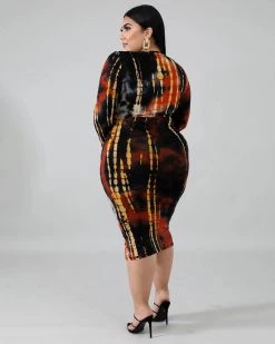 绣川 Twist Rustic Plus Size Midi Dress