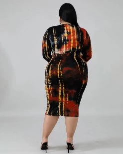 绣川 Twist Rustic Plus Size Midi Dress