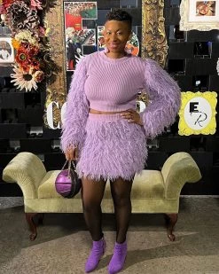 衣梦 Fluffy Sweater Skirt Set