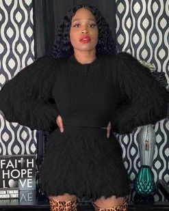 衣梦 Fluffy Sweater Skirt Set