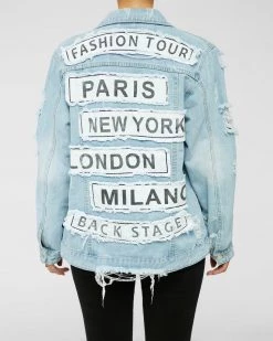 Divanewlook Plus Size FASHION TOUR DENIM JACKET