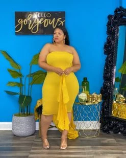 Divanewlook New In Mustard Jenae Skirt Set